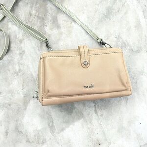 The Sak Beige Pebble Leather Crossbody Wallet